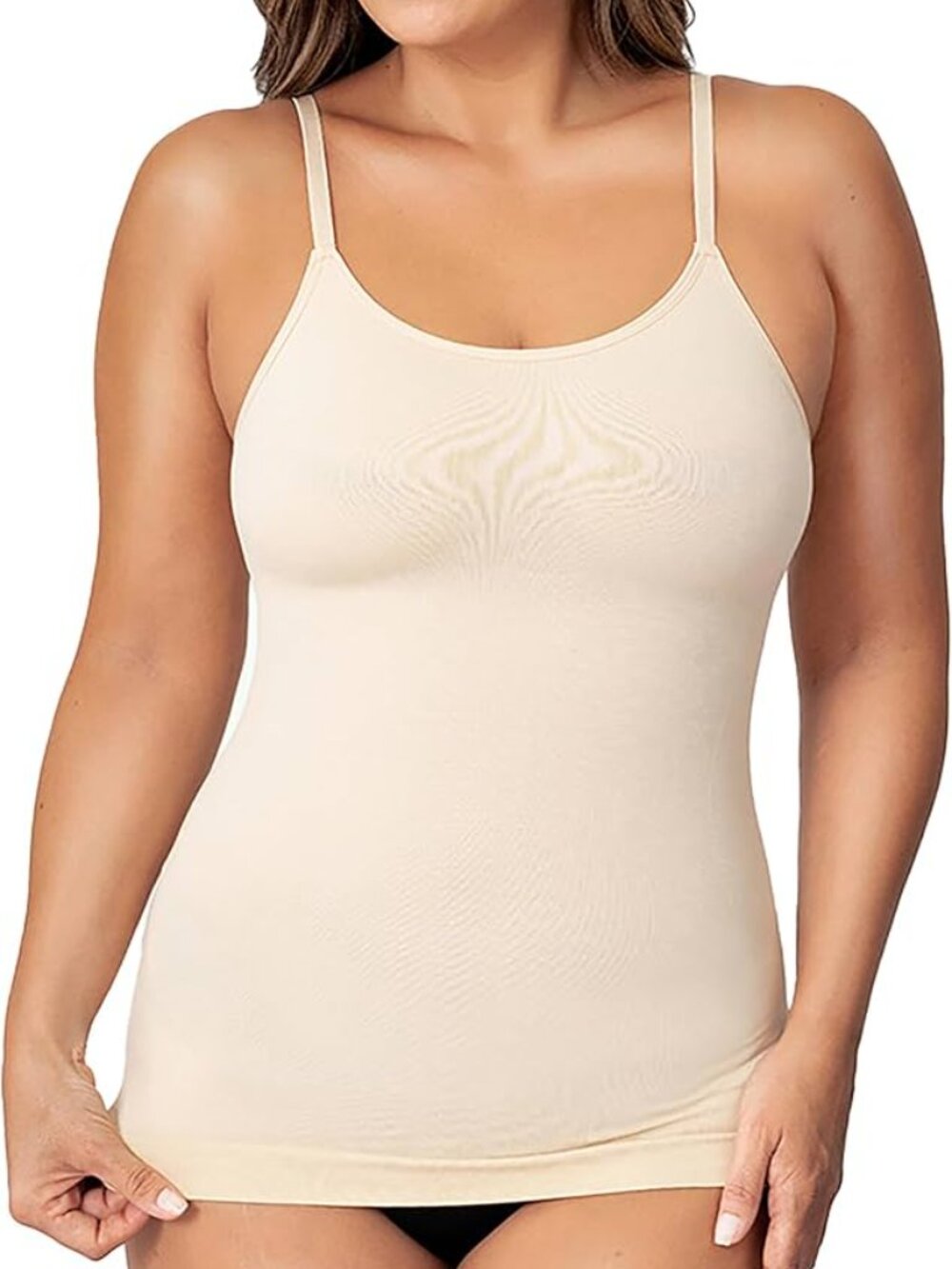 Shapermint All Day Everyday Scoop Front Cami Cream  Seamless Shapewear L NWOT